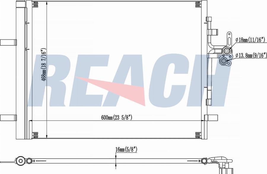 REACH 1.30.5342.PD - Конденсатор кондиционера unicars.by