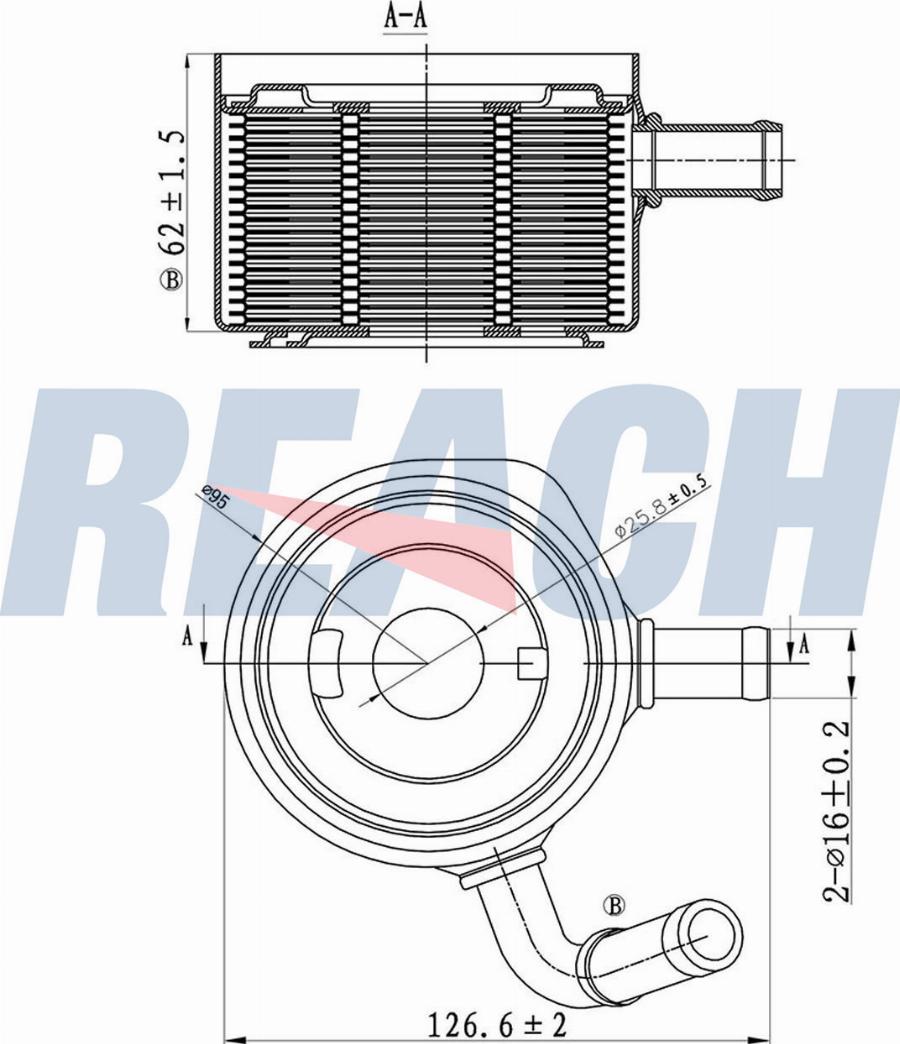 REACH 1.24.11053 - Масляный радиатор, двигательное масло unicars.by