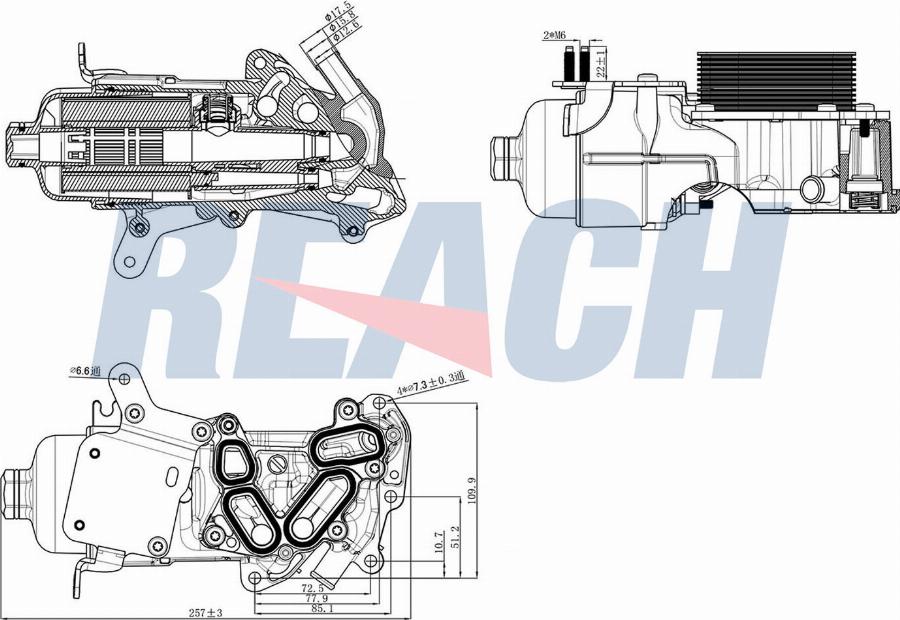 REACH 1.24.11069 - Масляный радиатор, двигательное масло unicars.by