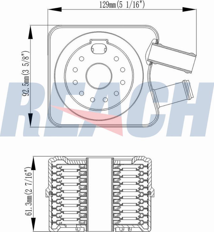 REACH 1.24.11002 - Масляный радиатор, двигательное масло unicars.by