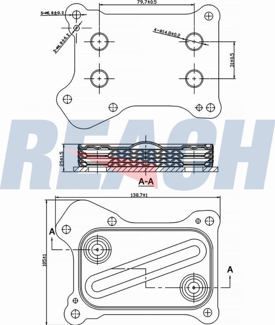 REACH 1.24.11016 - Масляный радиатор, двигательное масло unicars.by