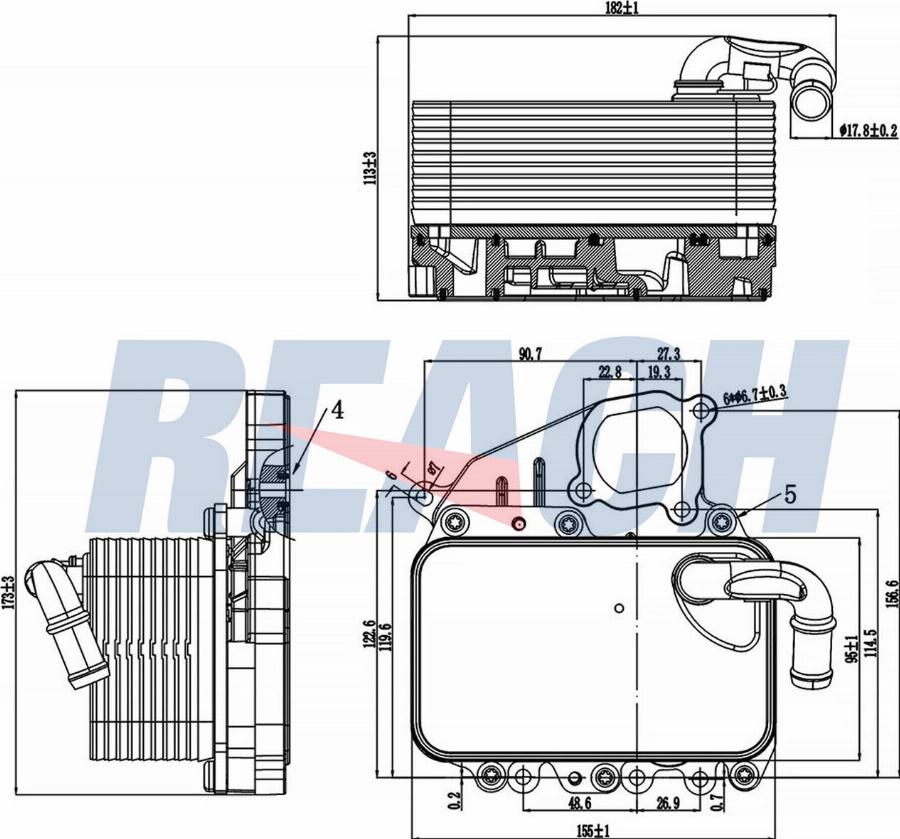 REACH 1.24.11073 - Масляный радиатор, двигательное масло unicars.by
