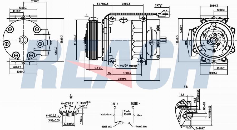REACH 1.74.10095 - Компрессор кондиционера unicars.by