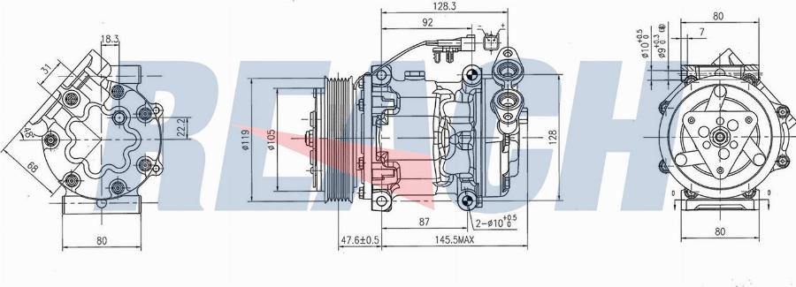 REACH 1.74.20385 - Компрессор кондиционера unicars.by