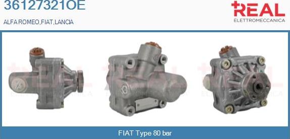 REAL 36127321OE - Гидравлический насос, рулевое управление, ГУР unicars.by