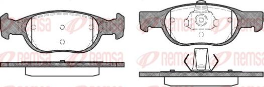 Remsa 0588.10 - Тормозные колодки, дисковые, комплект unicars.by