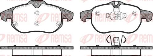 Remsa 0888.00 - Тормозные колодки, дисковые, комплект unicars.by