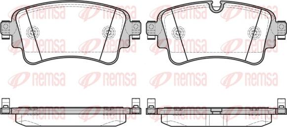 Remsa 1669.08 - Тормозные колодки, дисковые, комплект unicars.by