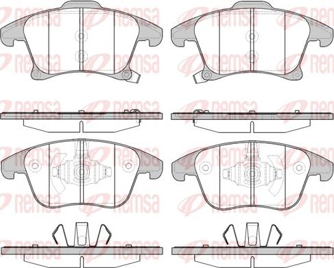 Remsa 1249.22 - Тормозные колодки, дисковые, комплект unicars.by