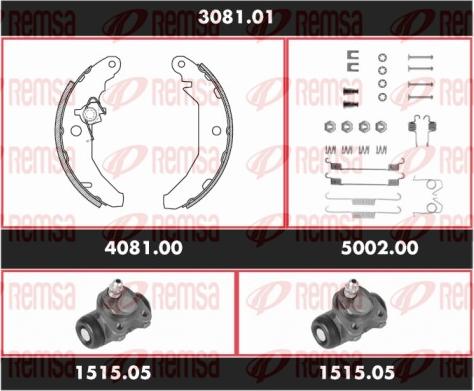 Remsa 3081.01 - Комплект тормозных колодок, барабанные unicars.by