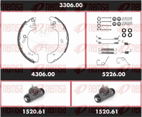 Remsa 3306.00 - Комплект тормозных колодок, барабанные unicars.by