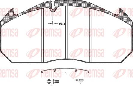 Remsa JCA 506.30 - Тормозные колодки, дисковые, комплект unicars.by