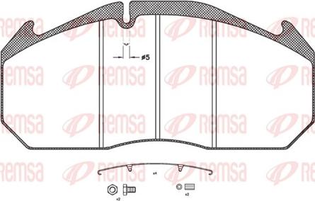 Remsa JCA 506.31 - Тормозные колодки, дисковые, комплект unicars.by