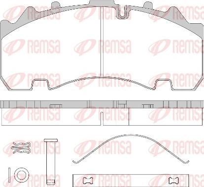 Remsa JCA 1554.80 - Тормозные колодки, дисковые, комплект unicars.by