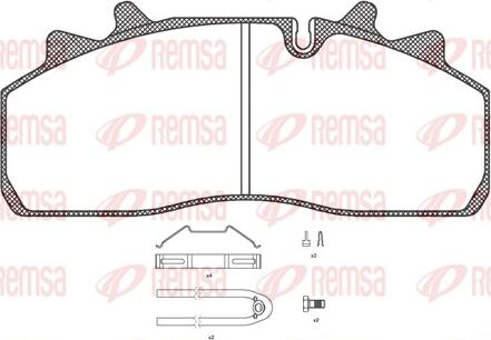 Remsa JCA 1254.80 - Тормозные колодки, дисковые, комплект unicars.by