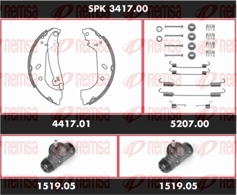 Remsa SPK 3417.00 - Комплект тормозных колодок, барабанные unicars.by