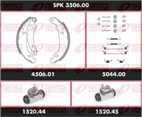 Remsa SPK 3506.00 - Комплект тормозных колодок, барабанные unicars.by