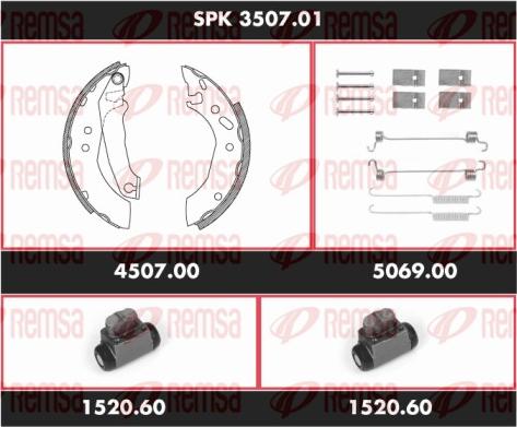 Remsa SPK 3507.01 - Комплект тормозных колодок, барабанные unicars.by