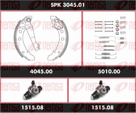 Remsa SPK 3045.01 - Комплект тормозных колодок, барабанные unicars.by