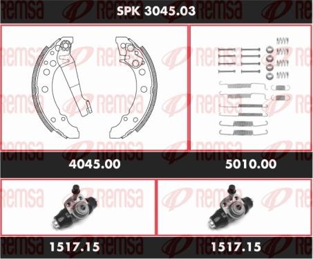 Remsa SPK 3045.03 - Комплект тормозных колодок, барабанные unicars.by