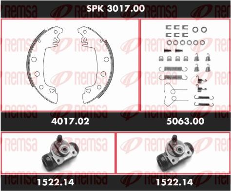 Remsa SPK 3017.00 - Комплект тормозных колодок, барабанные unicars.by