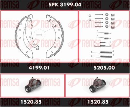 Remsa SPK 3199.04 - Комплект тормозных колодок, барабанные unicars.by