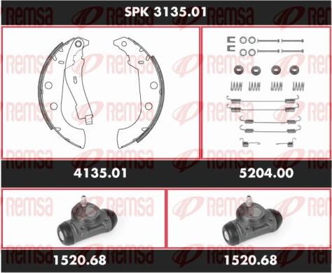 Remsa SPK 3135.01 - Комплект тормозных колодок, барабанные unicars.by