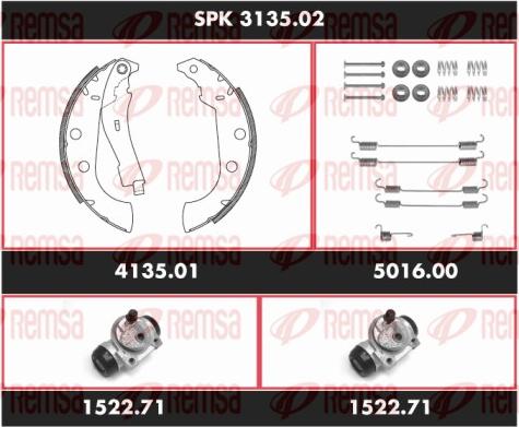 Remsa SPK 3135.02 - Комплект тормозных колодок, барабанные unicars.by