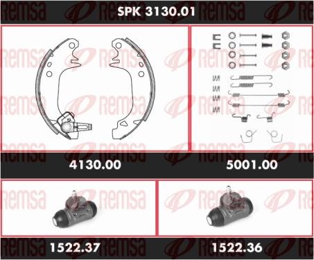 Remsa SPK 3130.01 - Комплект тормозных колодок, барабанные unicars.by