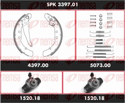 Remsa SPK 3397.01 - Комплект тормозных колодок, барабанные unicars.by