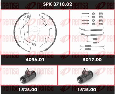 Remsa SPK 3718.02 - Комплект тормозных колодок, барабанные unicars.by