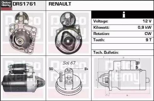 Remy DRS1761 - Стартер unicars.by