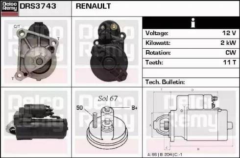 Remy DRS3743 - Стартер unicars.by