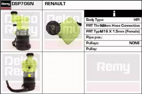 Remy DSP706N - Гидравлический насос, рулевое управление, ГУР unicars.by