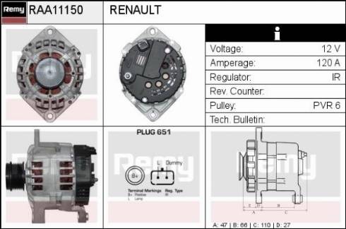 Remy RAA11150 - Генератор unicars.by