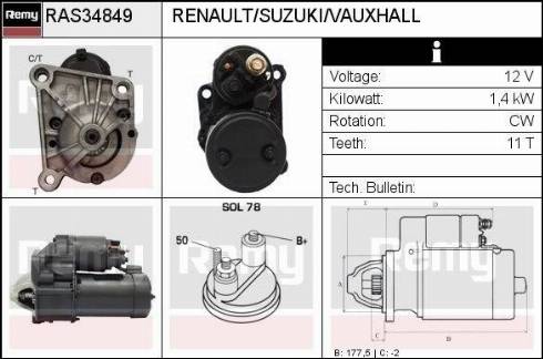 Remy RAS34849 - Стартер unicars.by