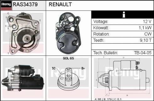 Remy RAS34379 - Стартер unicars.by