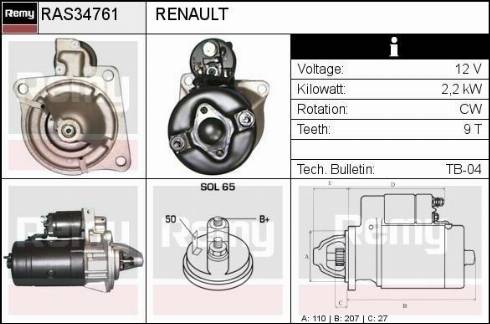 Remy RAS34761 - Стартер unicars.by