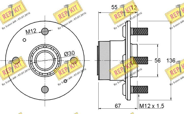 REPKIT RKB0987 - Комплект подшипника ступицы колеса unicars.by