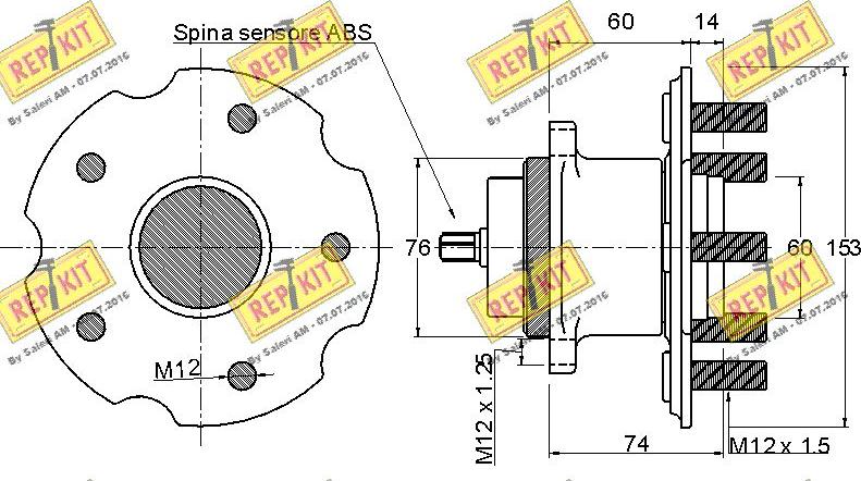 REPKIT RKB2245 - Комплект подшипника ступицы колеса unicars.by