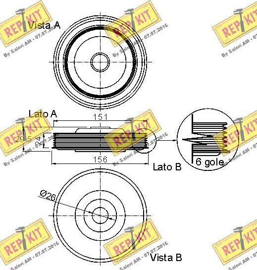 REPKIT RKT9093 - Шкив коленчатого вала unicars.by