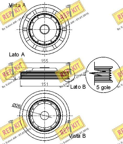 REPKIT RKT9025 - Шкив коленчатого вала unicars.by