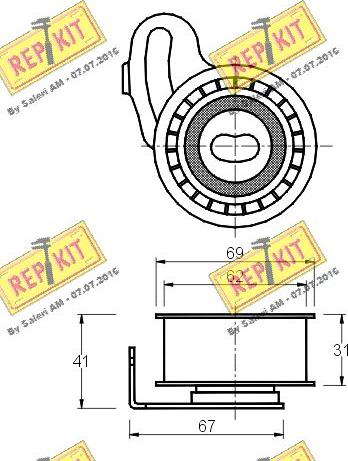 REPKIT RKT1438 - Натяжной ролик, зубчатый ремень ГРМ unicars.by