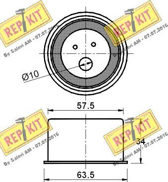 REPKIT RKT1425 - Натяжной ролик, зубчатый ремень ГРМ unicars.by