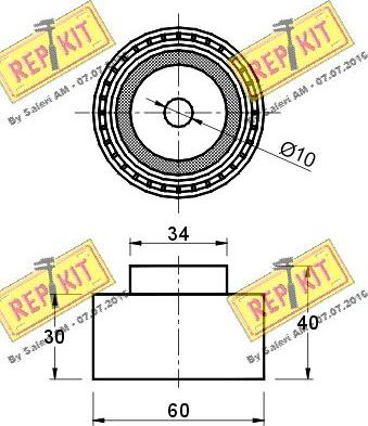 REPKIT RKT1477 - Направляющий ролик, зубчатый ремень ГРМ unicars.by