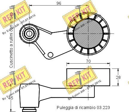 REPKIT RKT1633 - Натяжитель, поликлиновый ремень unicars.by