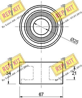 REPKIT RKT1016 - Направляющий ролик, зубчатый ремень ГРМ unicars.by