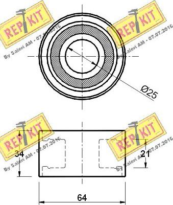 REPKIT RKT1017 - Направляющий ролик, зубчатый ремень ГРМ unicars.by