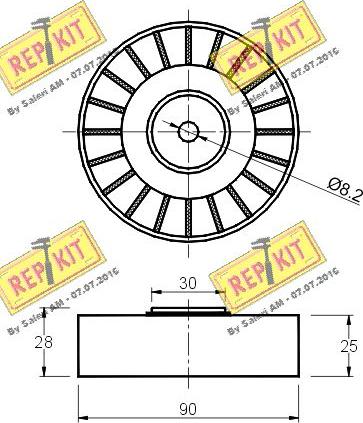 REPKIT RKT1154 - Ролик, поликлиновый ремень unicars.by