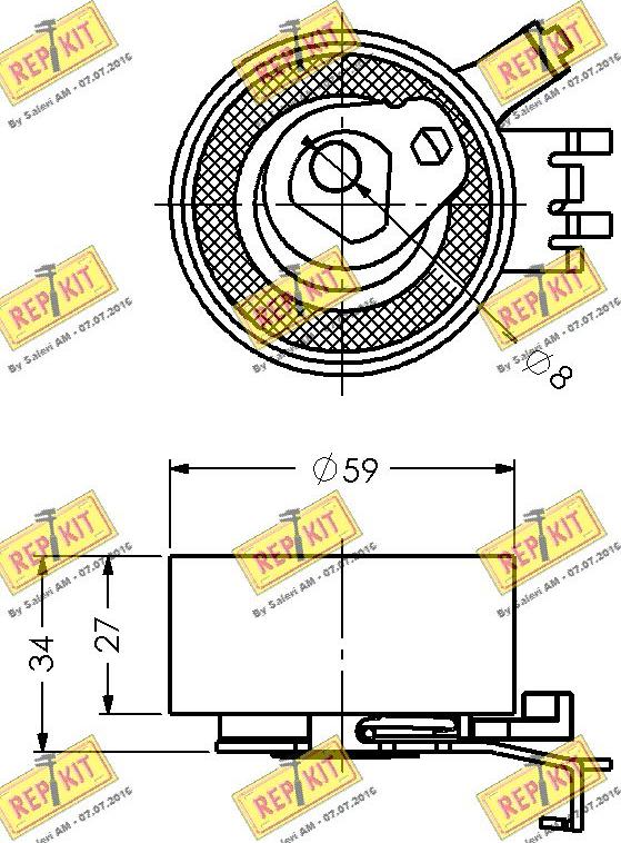 REPKIT RKT1854 - Натяжной ролик, зубчатый ремень ГРМ unicars.by